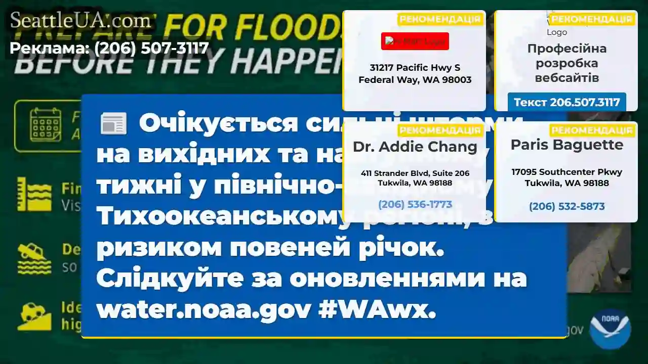 Шторми та повені! Будьте обережні.