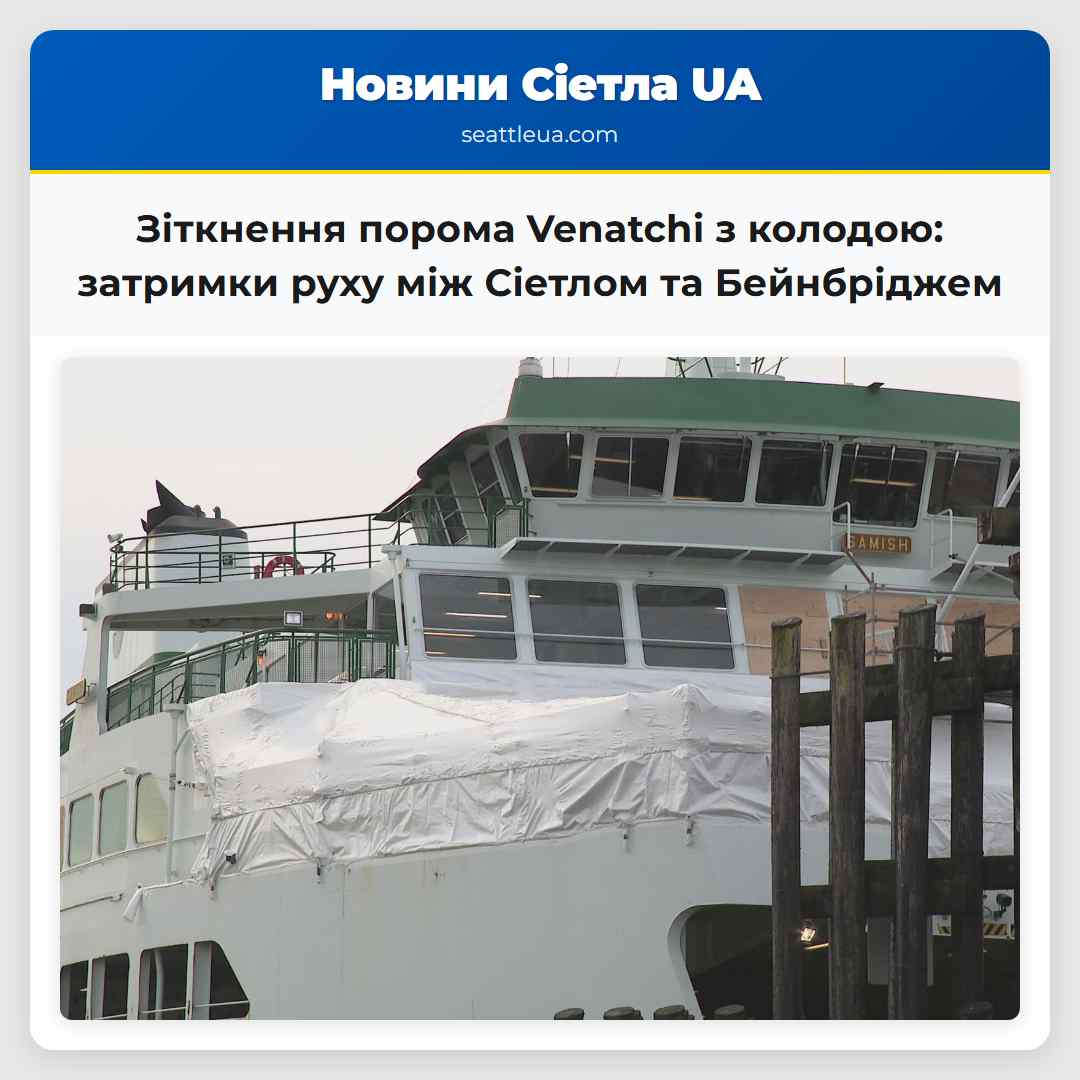 Зіткнення порома Venatchi з колодою: затримки