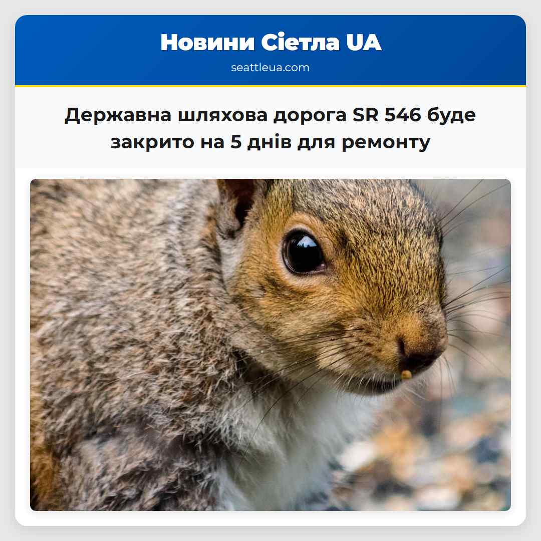 Державна шляхова дорога SR 546 буде закрито на 5