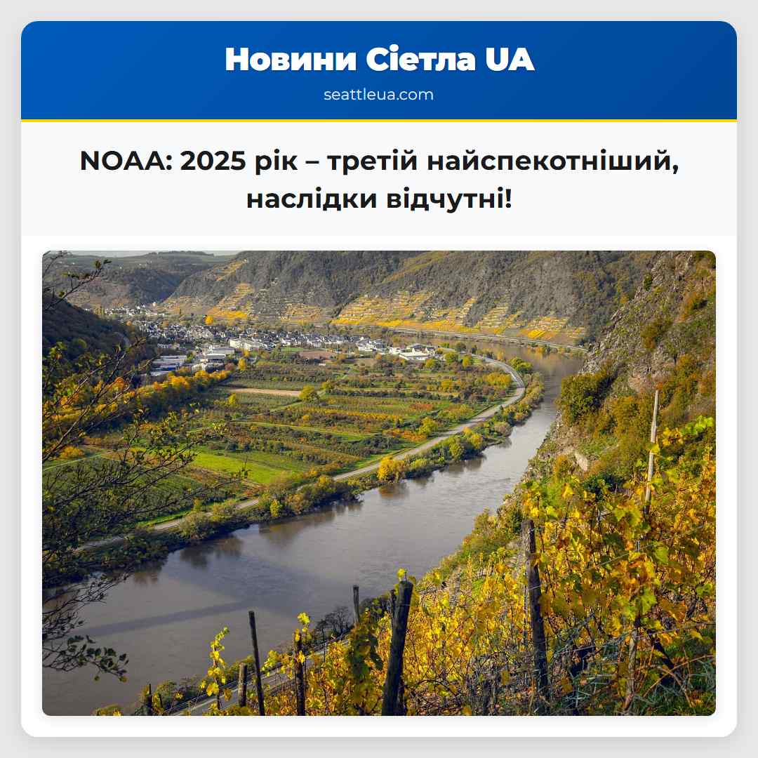 NOAA: 2025 рік – третій найспекотніший, наслідки