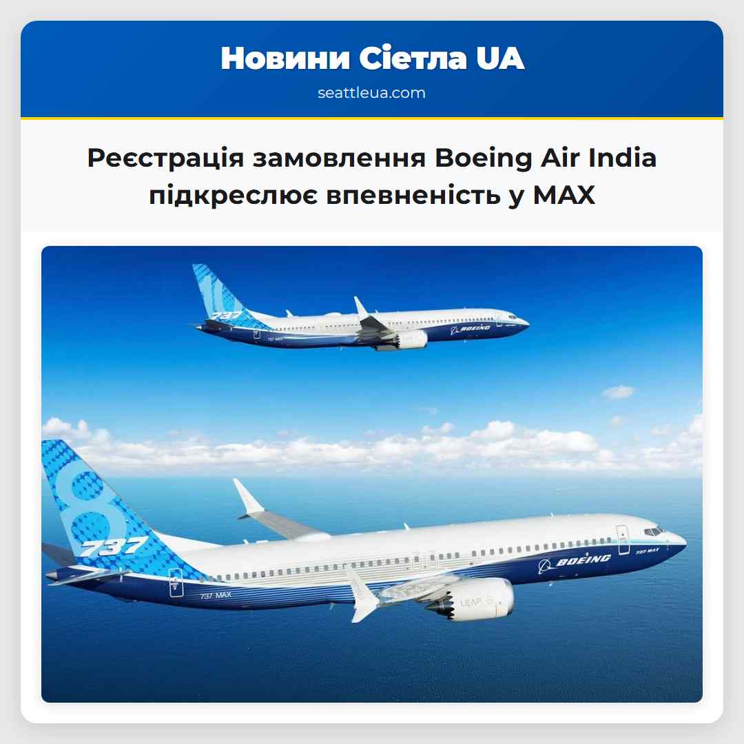 Реєстрація замовлення Boeing Air India підкреслює