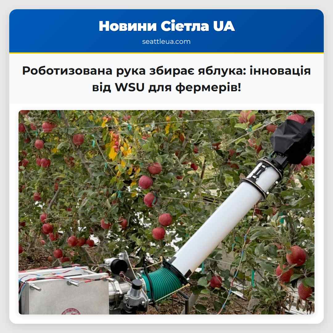 Роботизована рука збирає яблука: інновація від