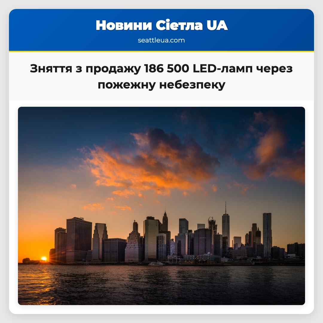 Зняття з продажу 186 500 LED-ламп через пожежну
