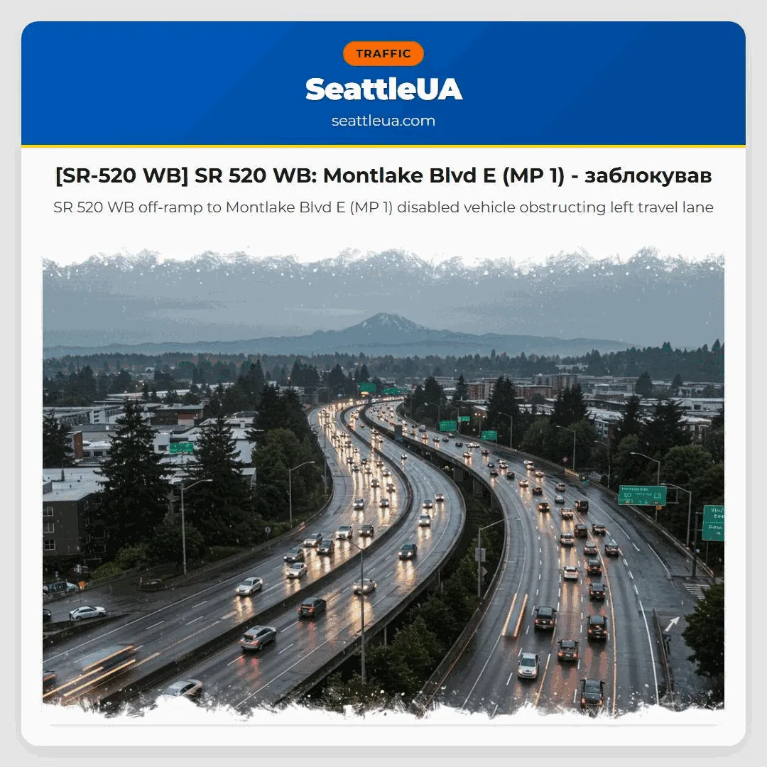 [SR-520 WB] SR 520 WB: Montlake Blvd E (MP 1) - заблокував
