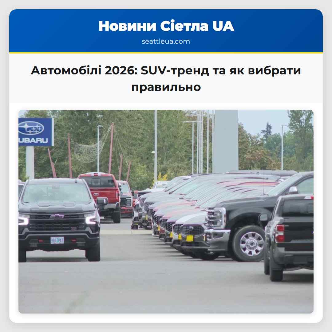 Автомобілі 2026 SUV-тренд та як вибрати правильно