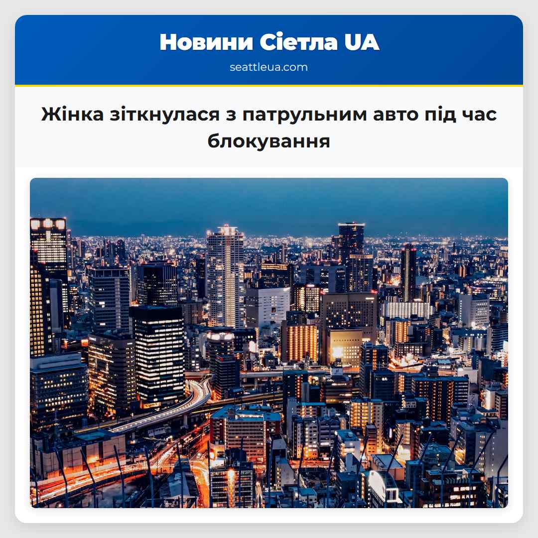 Шеріфська служба Кінг-Конті жінка зіткнулася з патрульним автомобілем під час блокування