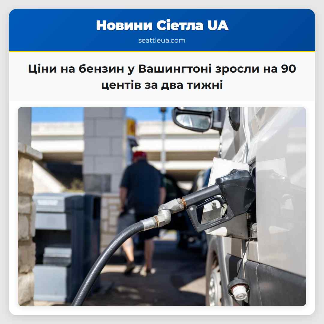 Ціни на бензин у Вашингтоні зросли на 90 центів