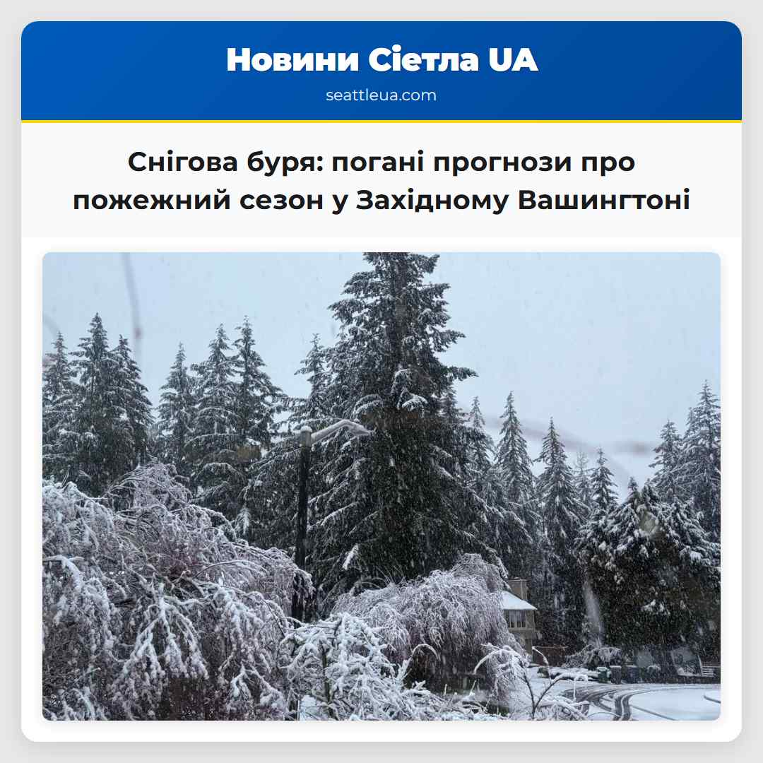 Снігова буря залишила погані прогнози відсутність снігу може сприяти пожежному сезону в Західному Вашингтоні