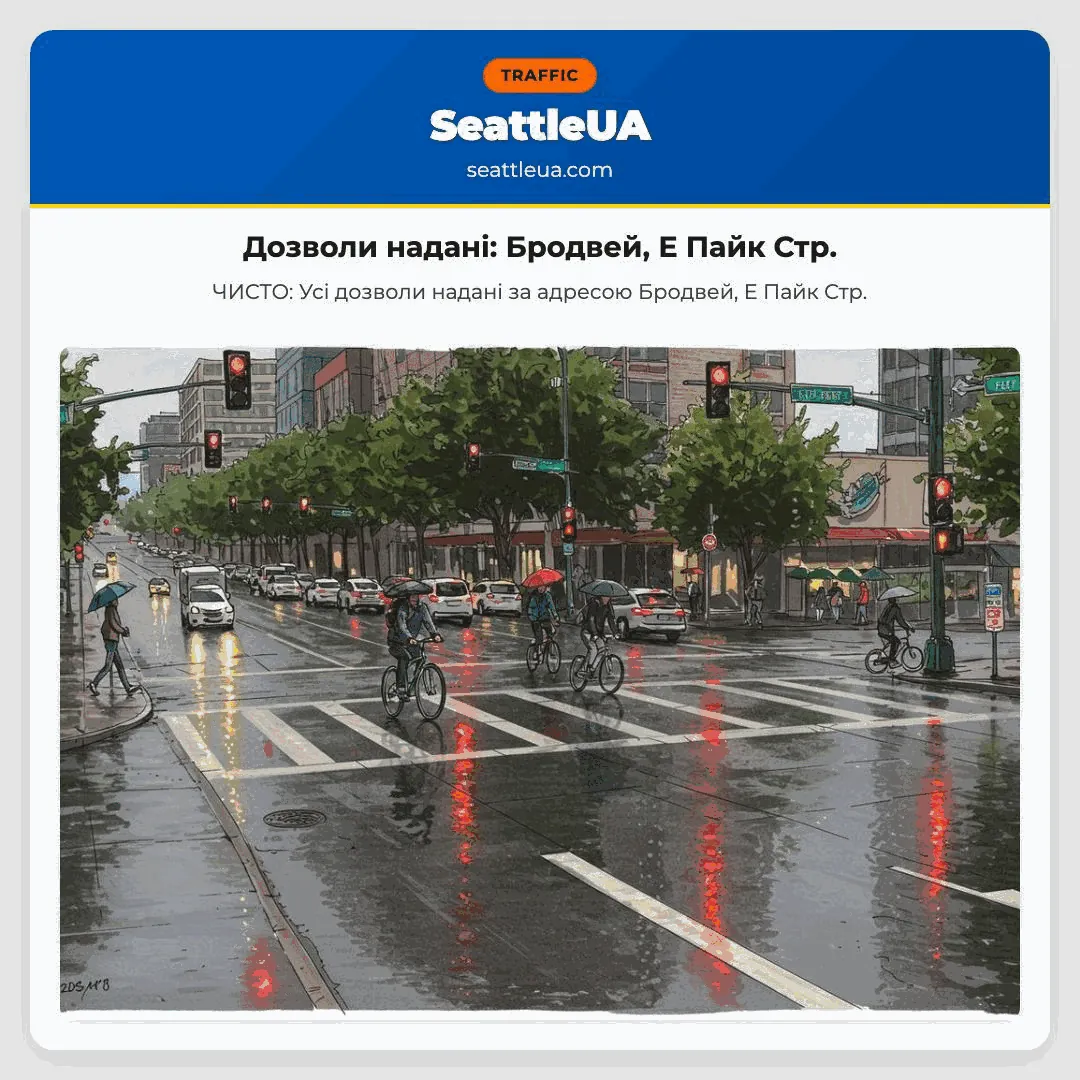 Дозволи надані: Бродвей, Е Пайк Стр.