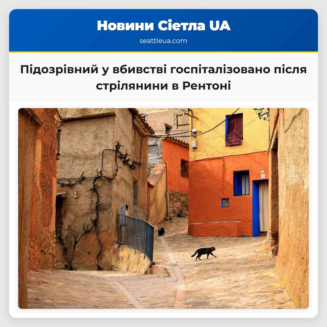Підозрівний у вбивстві госпіталізовано після стрілянини в Рентоні