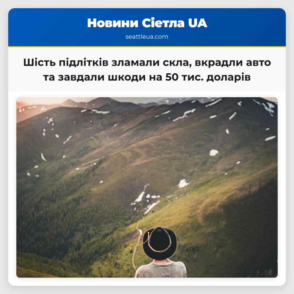Шість підлітків зламали скла, вкрадли авто та