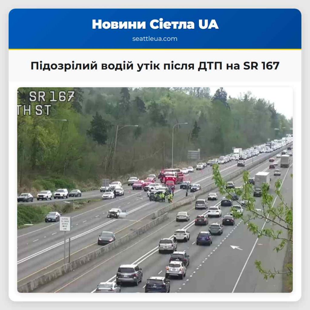 Підозрілий водій утік після ДТП на SR 167