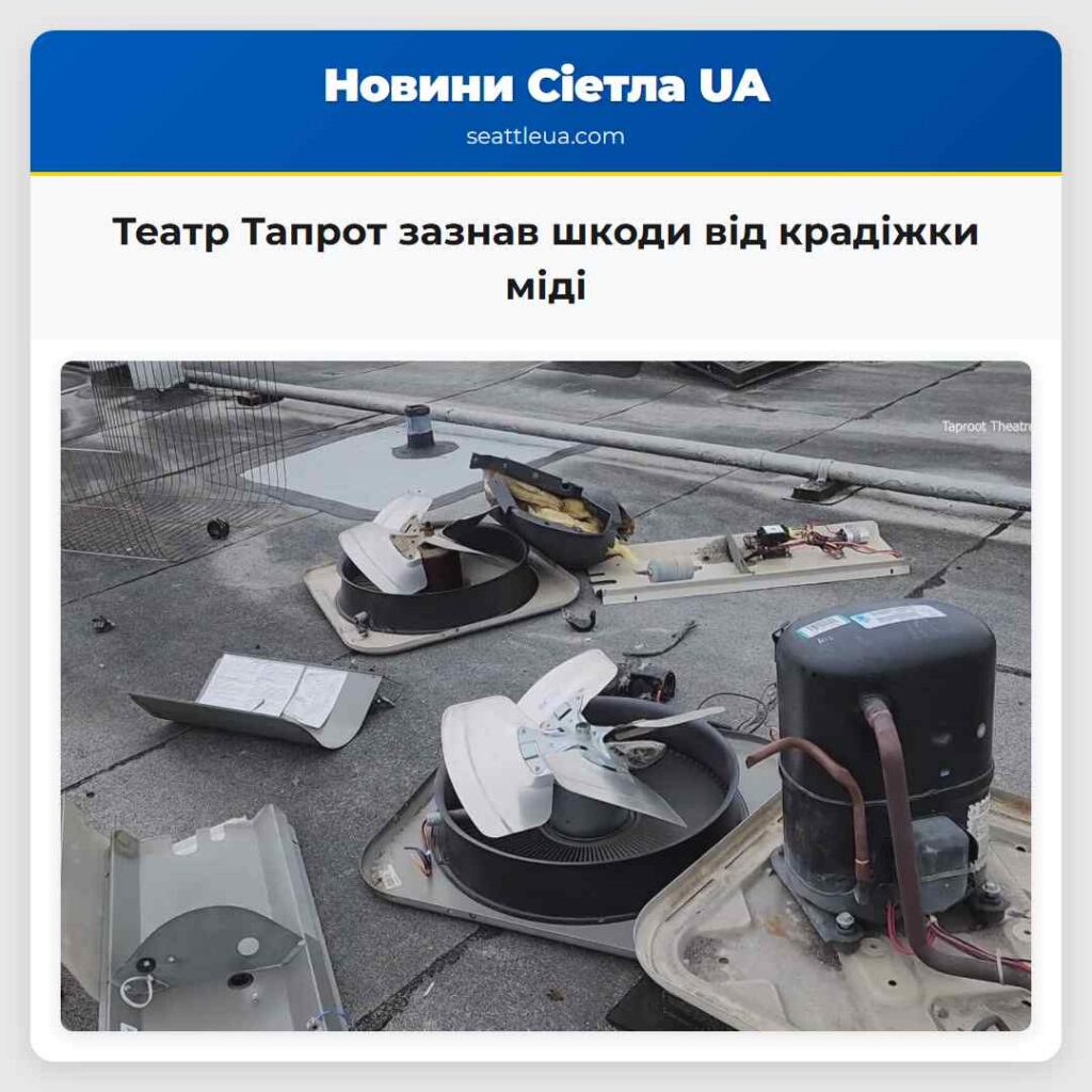 Театр Тапрот зазнав шкоди від крадіжки міді
