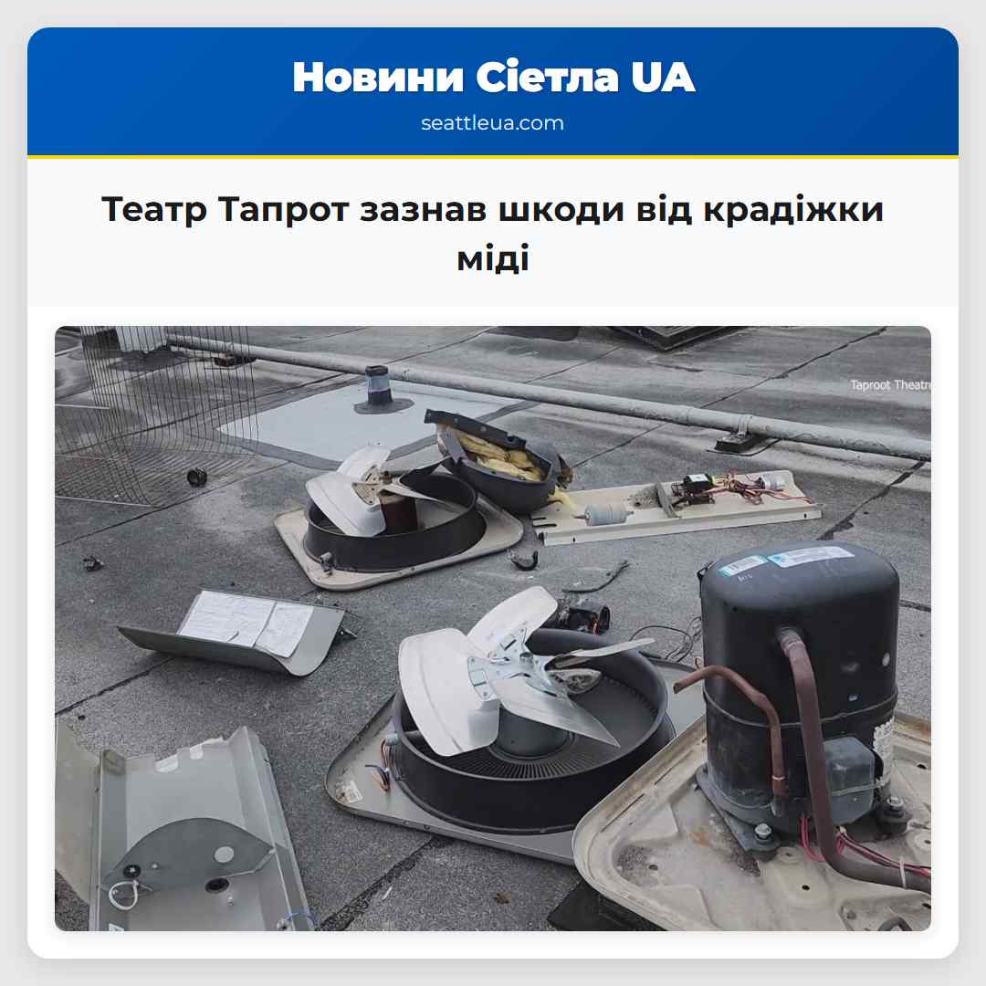 Театр Тапрот зазнав шкоди від крадіжки міді