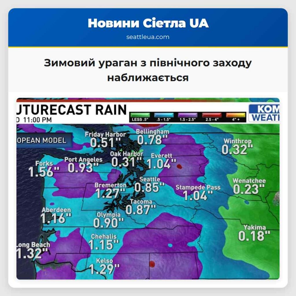 Зимовий ураган з північного заходу наближається