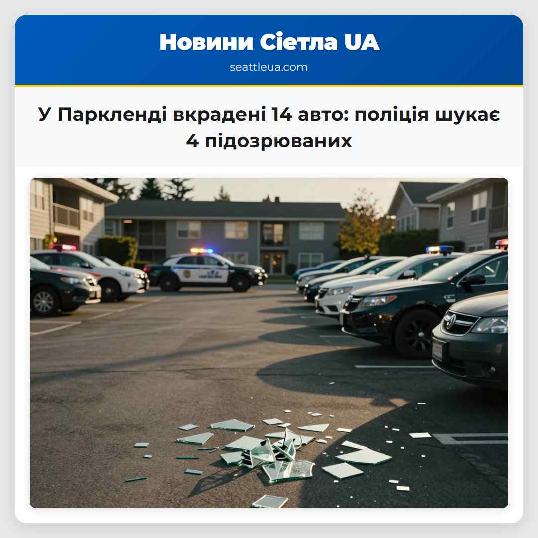 У Паркленді вкрадені 14 авто поліція шукає 4 підозрюваних