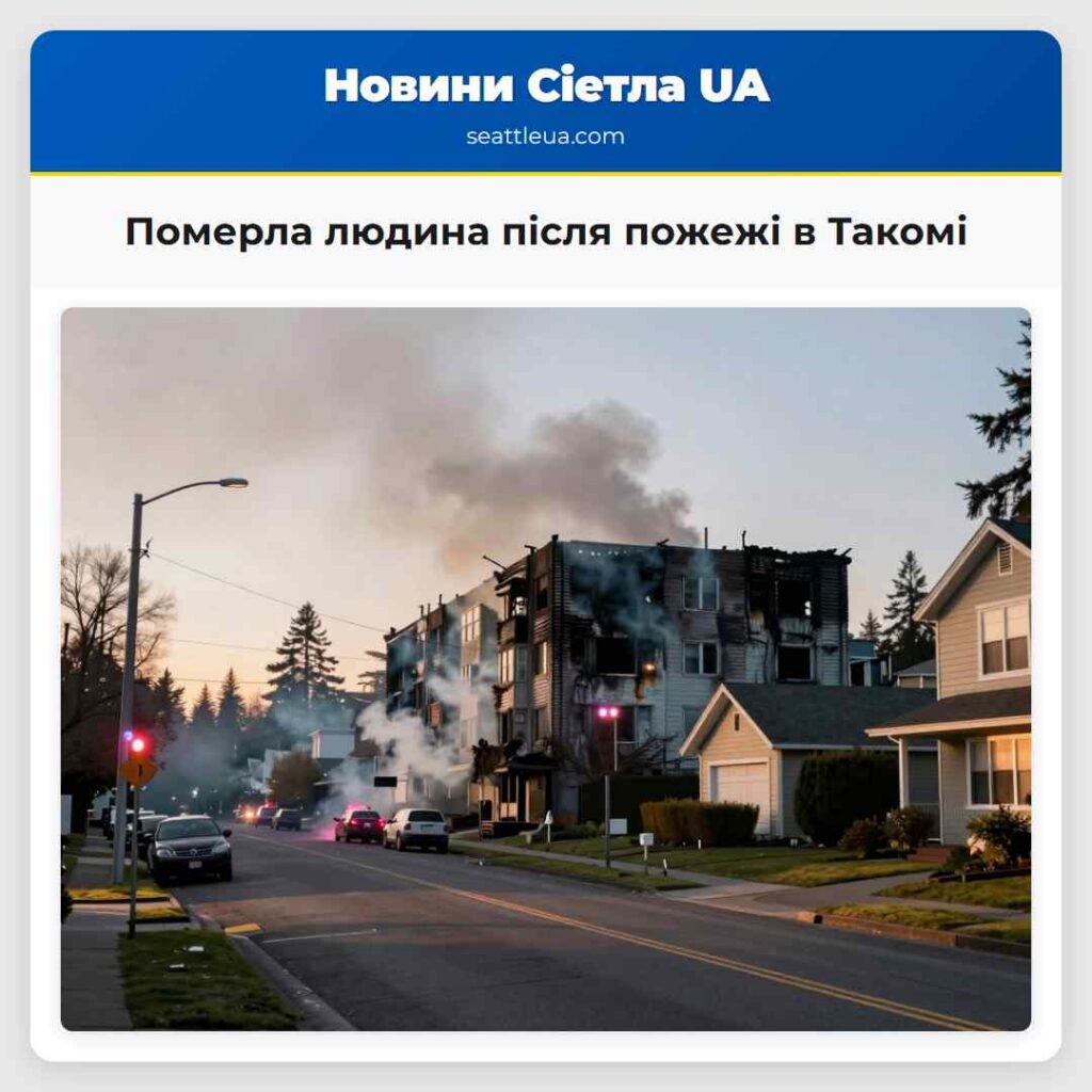 Померла людина після пожежі в Такомі