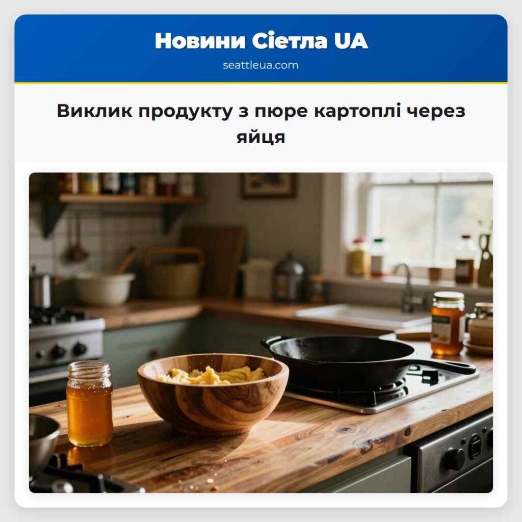 Виклик продукту з пюре картоплі через яйця