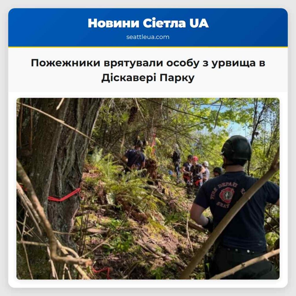 Пожежники врятували особу з урвища в Діскавері