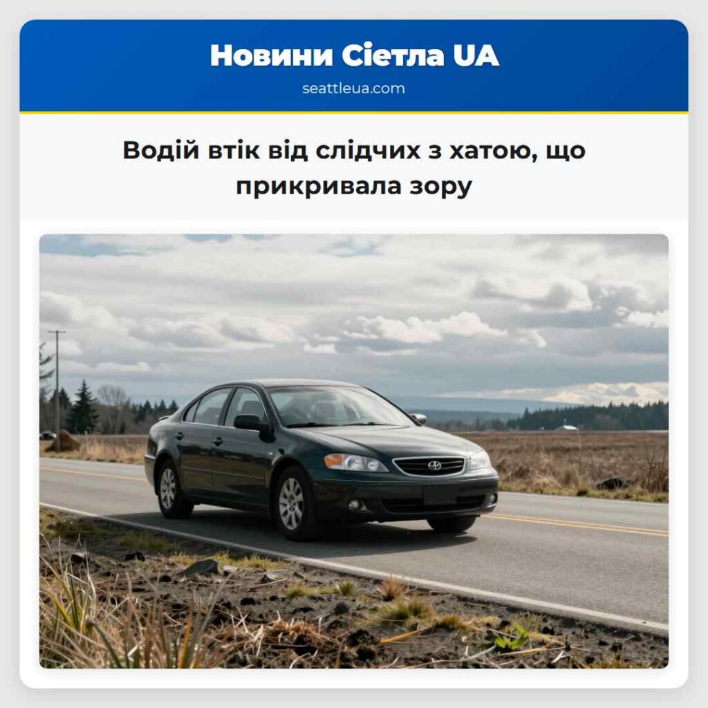 Водій втік від слідчих з хатою, що прикривала зору