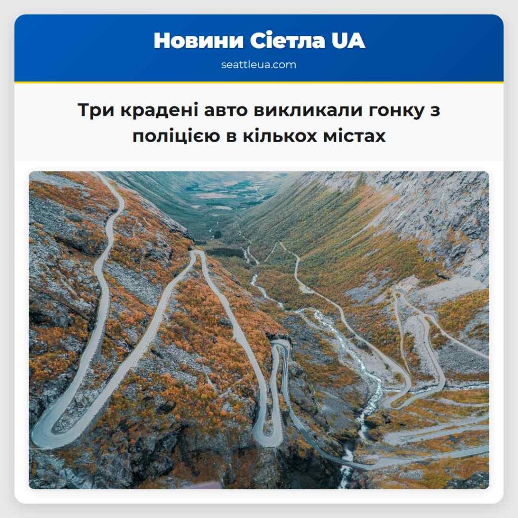 Три крадені авто викликали гонку з поліцією в