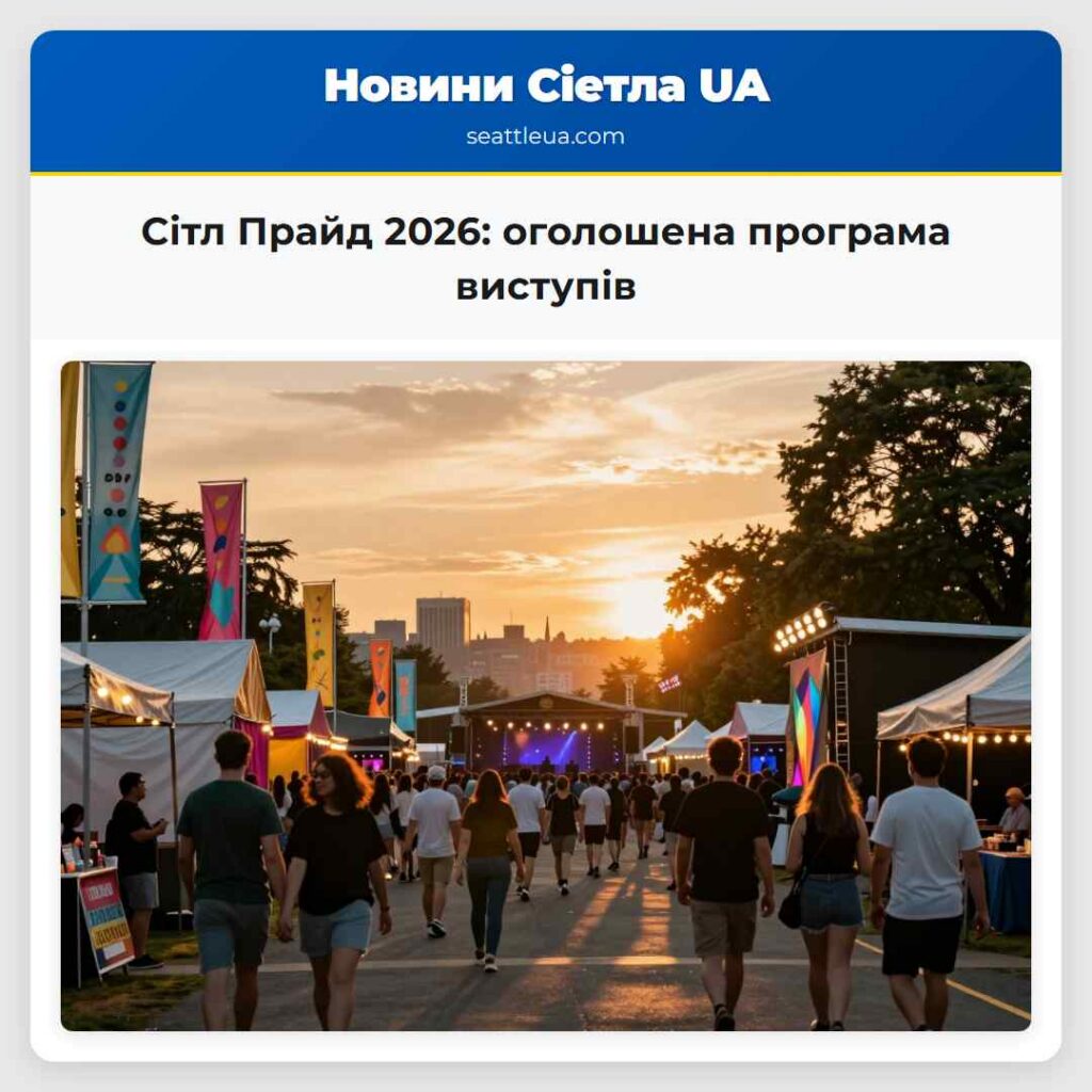 Сітл Прайд 2026: оголошена програма виступів