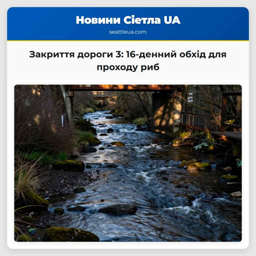 Закриття дороги 3: 16-денний обхід для проходу риб