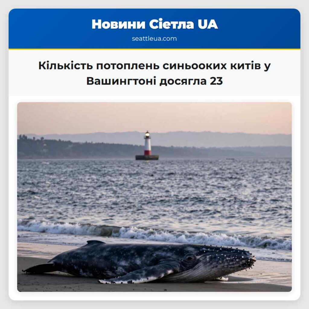 Кількість потоплень синьооких китів у Вашингтоні