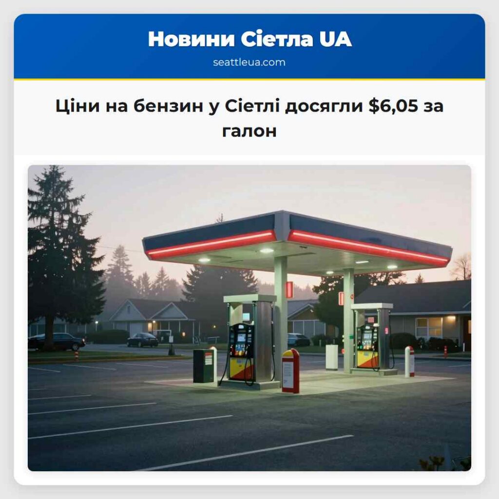 Ціни на бензин у Сіетлі досягли $6,05 за галон