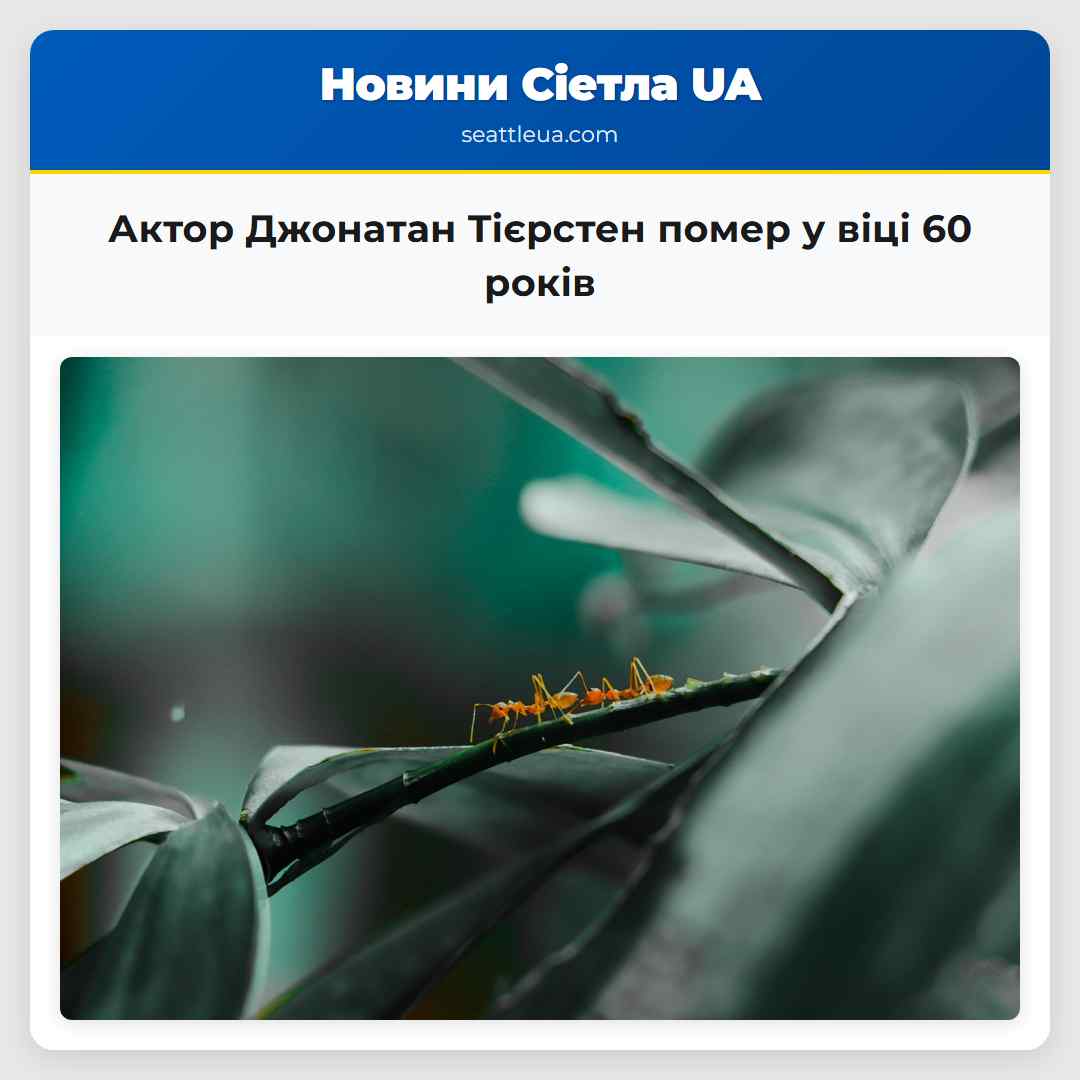 Актор Джонатан Тієрстен помер у віці 60 років