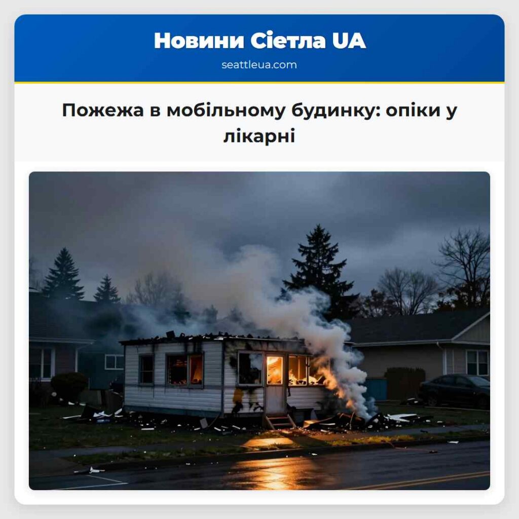 Пожежа в мобільному будинку: опіки у лікарні