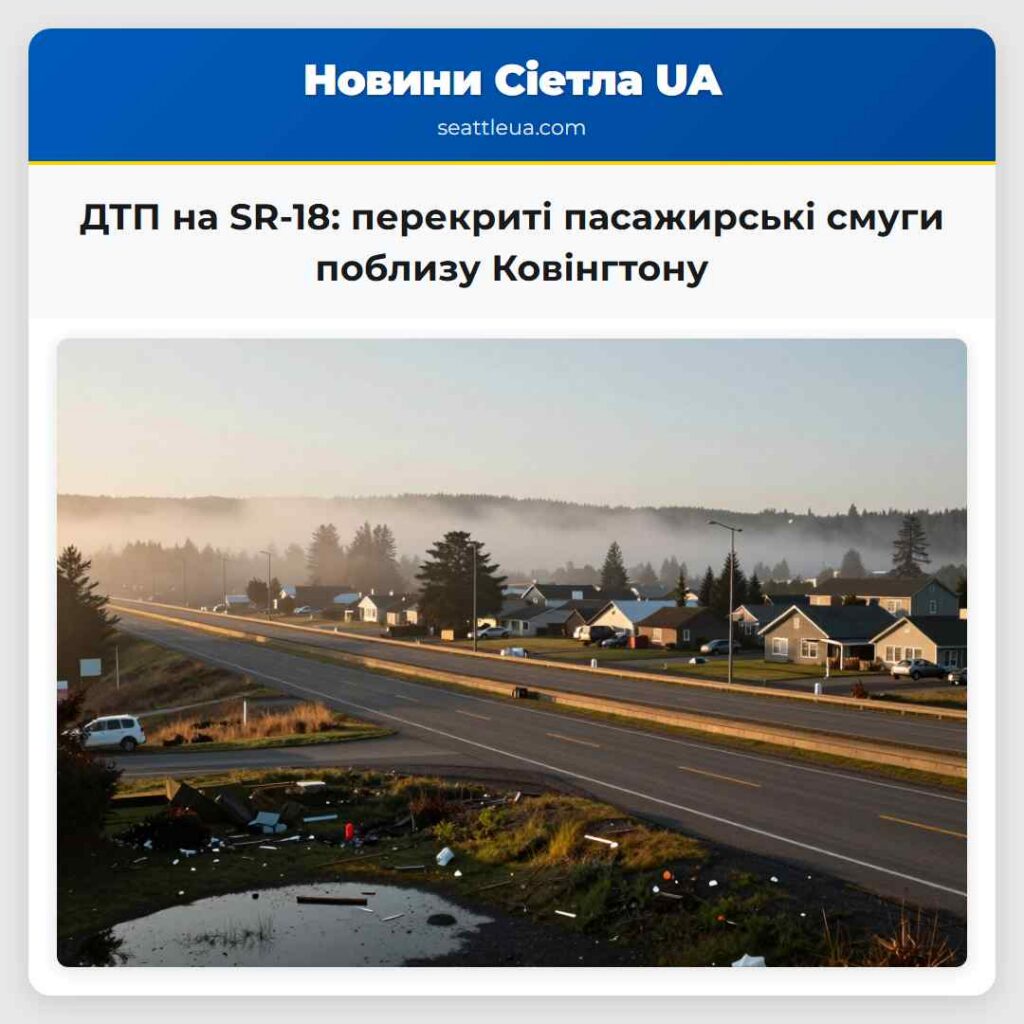 ДТП на SR-18: перекриті пасажирські смуги поблизу