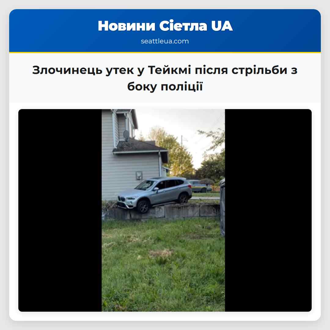 Злочинець утек у Тейкмі після стрільби з боку поліції