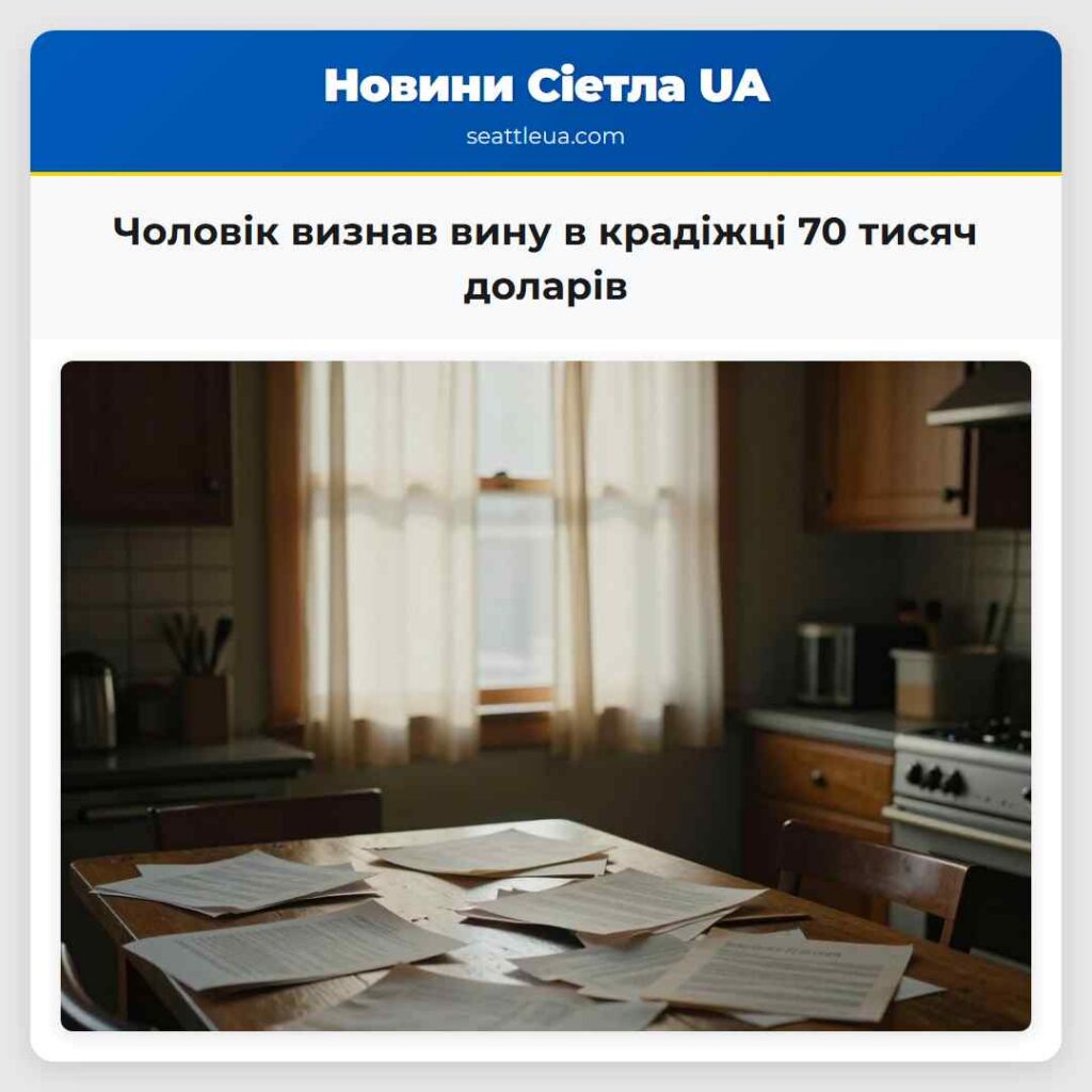 Чоловік визнав вину в крадіжці 70 тисяч доларів