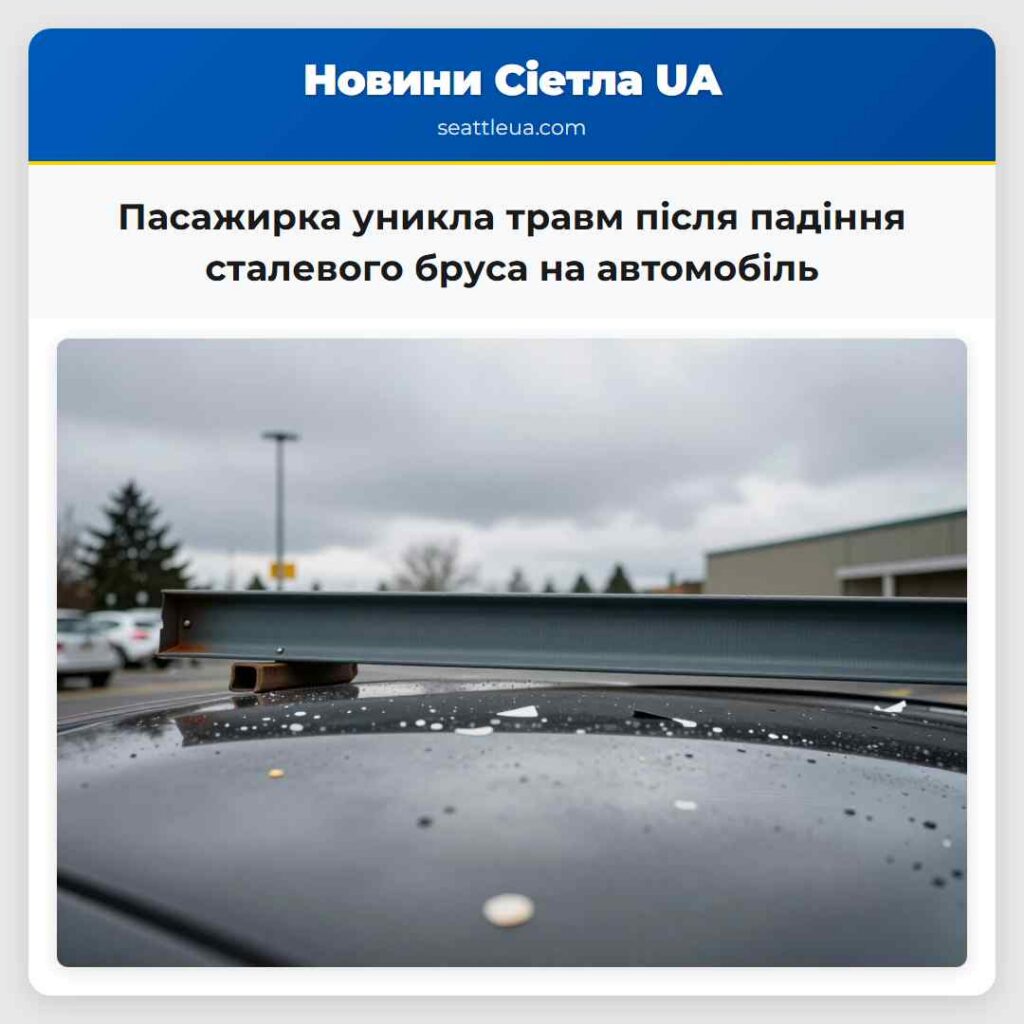 Пасажирка уникла травм після падіння сталевого