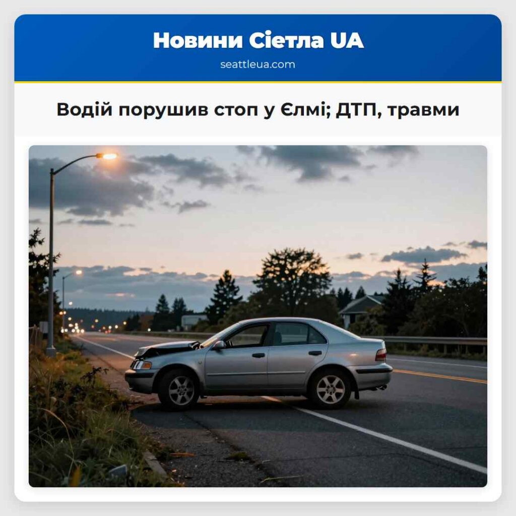 Водій порушив стоп у Єлмі; ДТП, травми