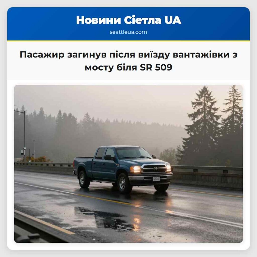 Пасажир загинув після виїзду вантажівки з мосту