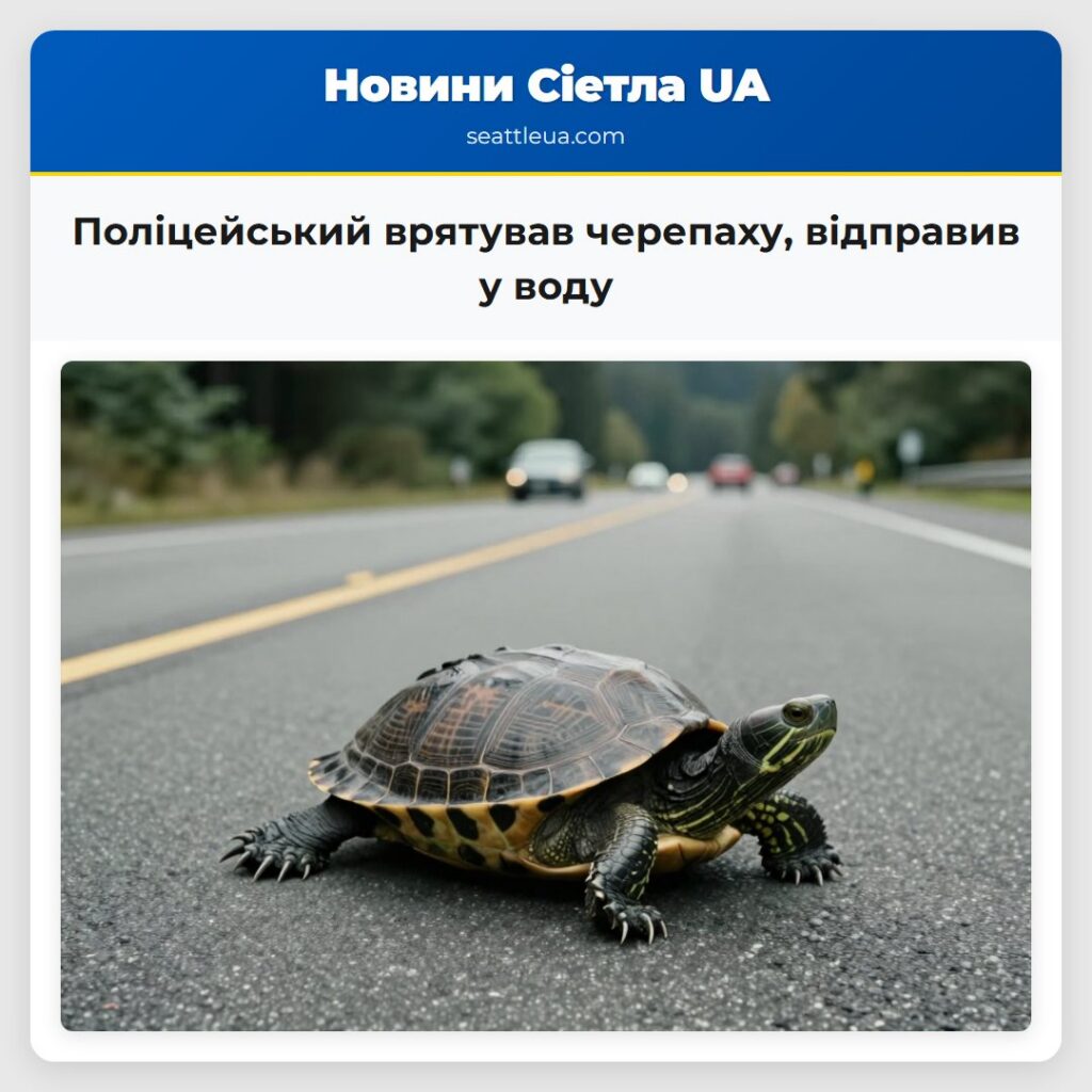 Поліцейський врятував черепаху, відправив у воду