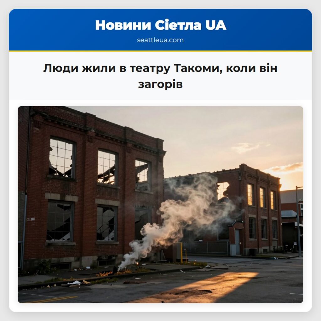 Люди жили в театру Такоми, коли він загорів