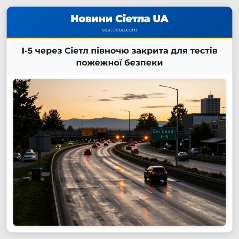 I-5 через Сіетл півночю закрита для тестів пожежної безпеки