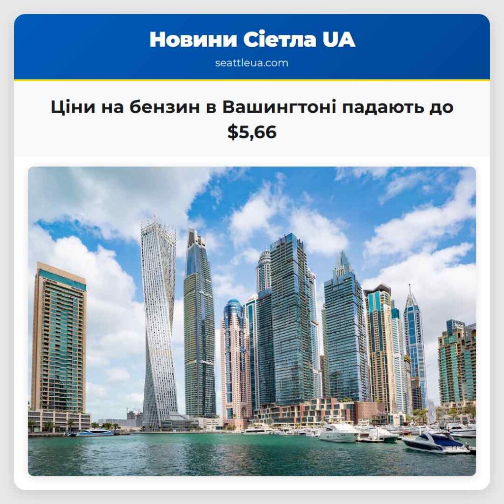 Ціни на бензин в Вашингтоні падають до $5,66