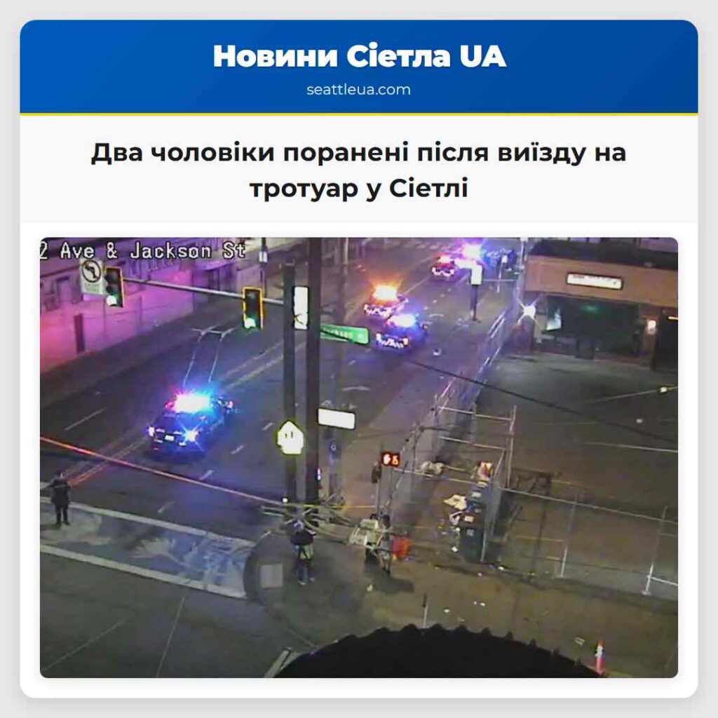 Два чоловіки поранені після виїзду на тротуар у