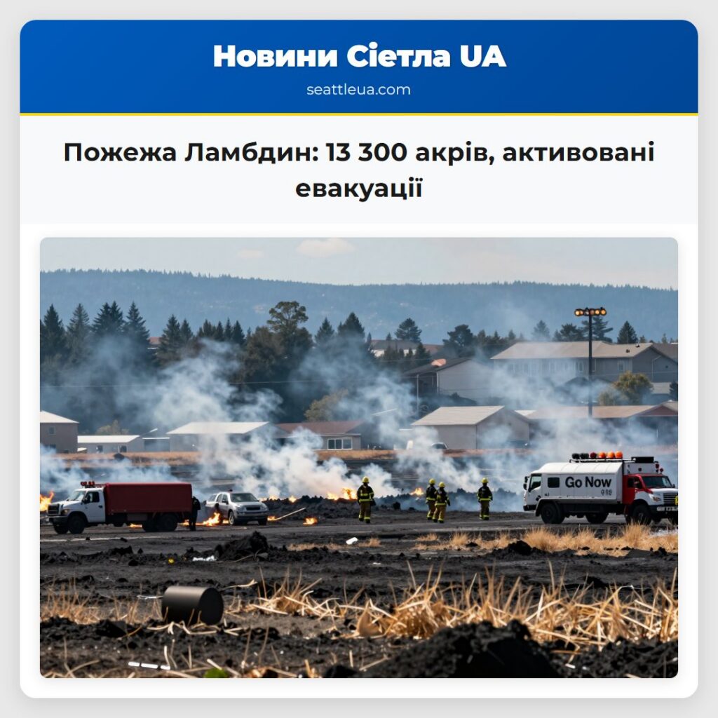 Пожежа Ламбдин: 13 300 акрів, активовані евакуації
