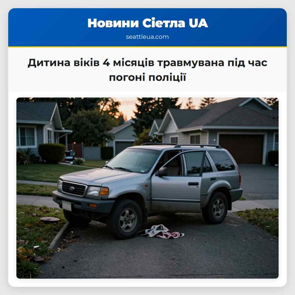 Дитина віків 4 місяців травмувана під час погоні