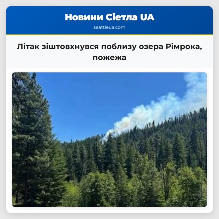 Літак зіштовхнувся поблизу озера Рімрока пожежа