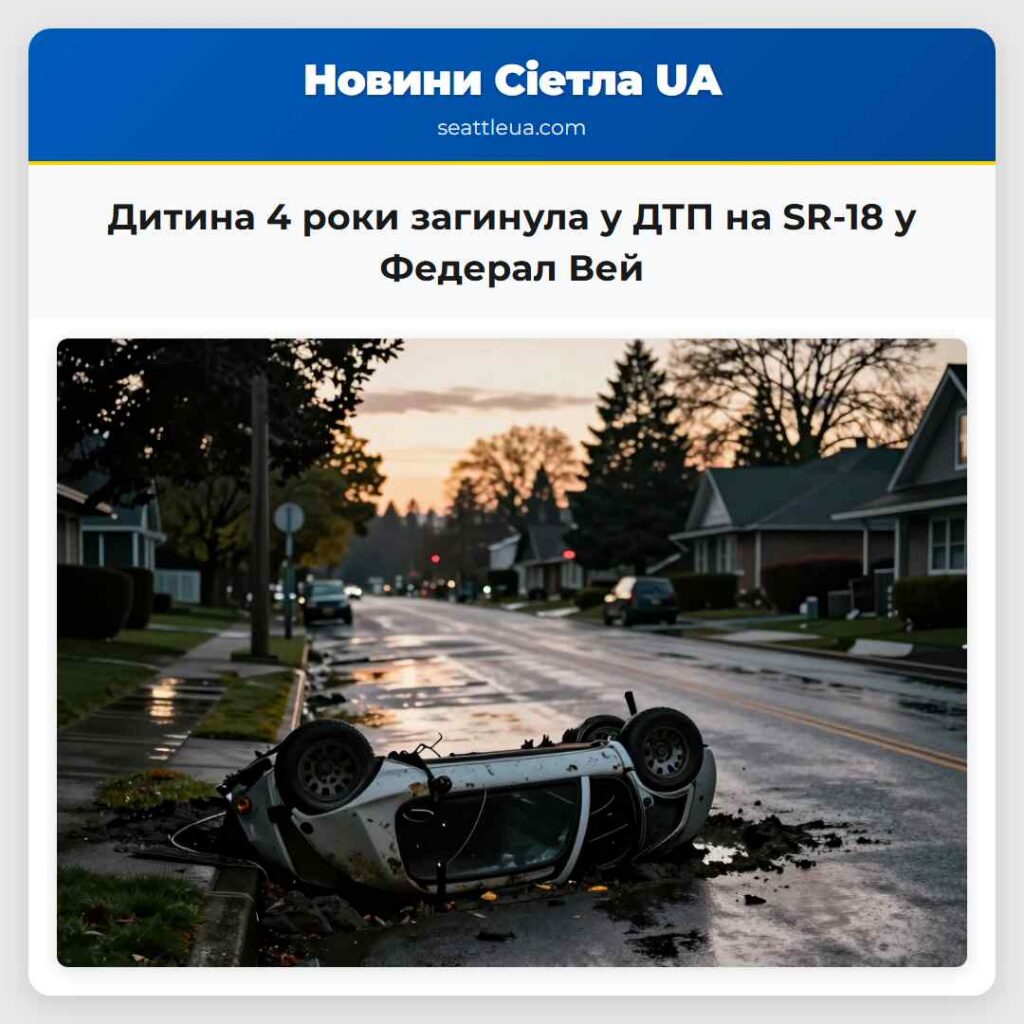 Дитина 4 роки загинула у ДТП на SR-18 у Федерал