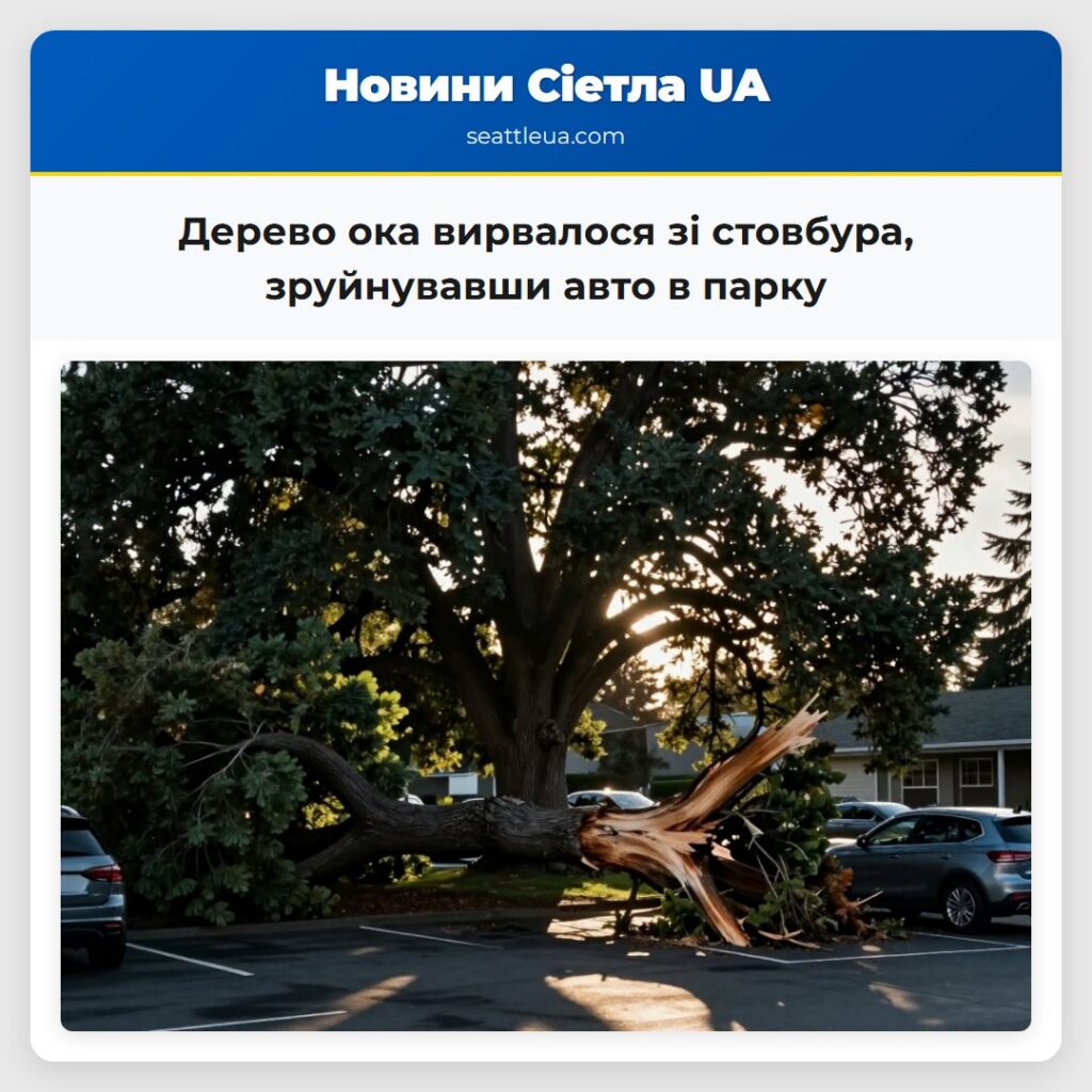 Дерево ока вирвалося зі стовбура, зруйнувавши