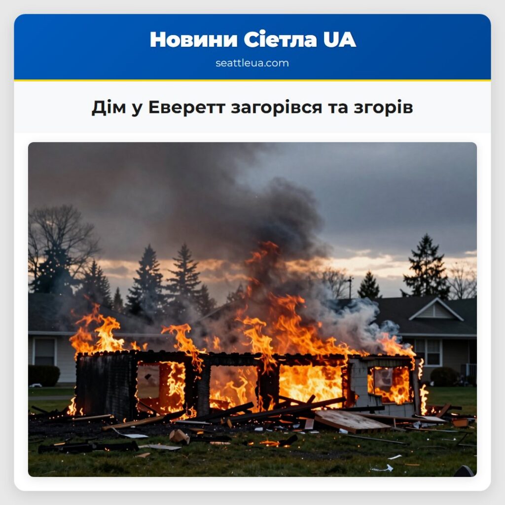 Дім у Еверетт загорівся та згорів