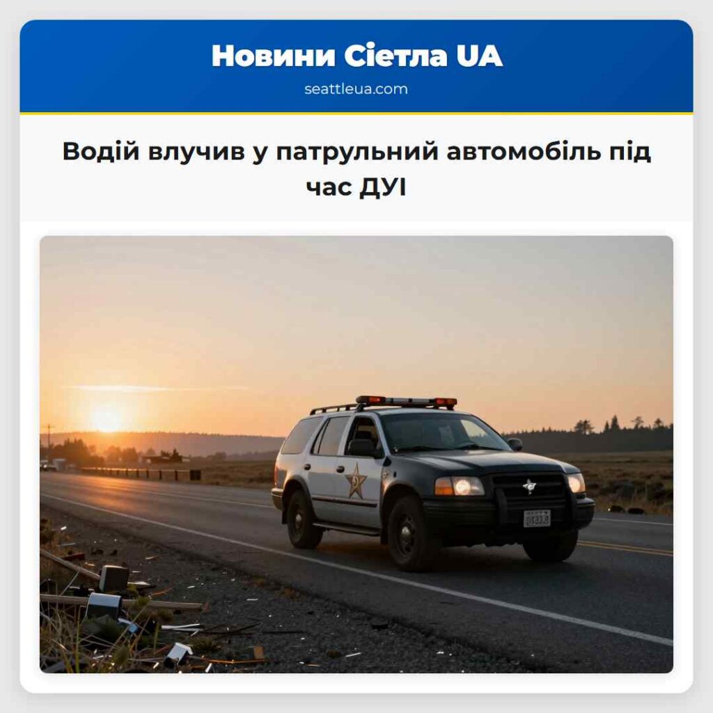 Водій влучив у патрульний автомобіль під час ДУІ