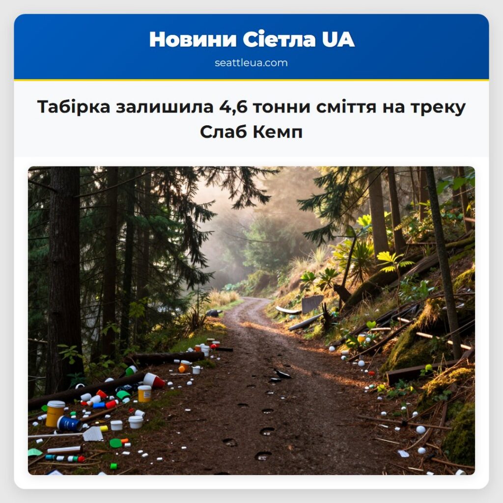 Табірка залишила 4,6 тонни сміття на треку Слаб